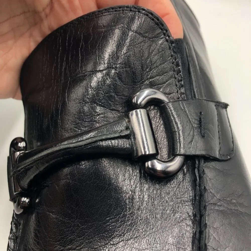 Kenneth Cole Victory at Lastle Men's Black Leather Slip On Dress Shoes 11.5M